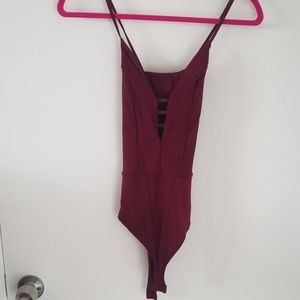 Burgundy bodysuit